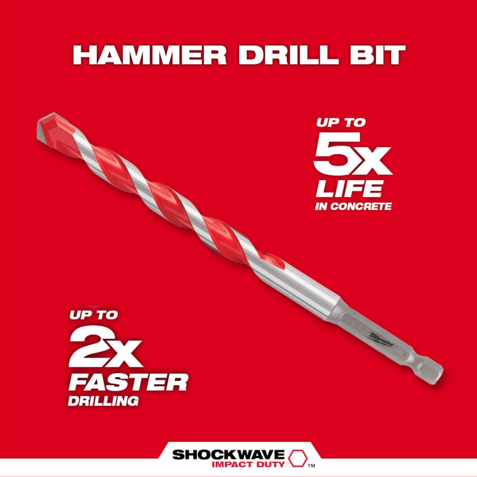 Set de 7 Brocas para Concreto SHOCKWAVE Carbide Milwaukee 48-20-9052-4