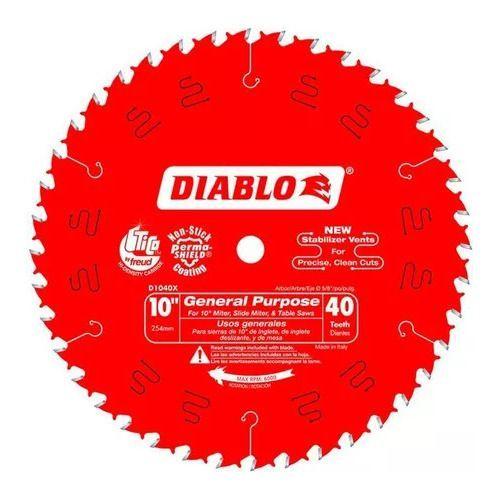 Disco Sierra Diablo 10 PuLG 40 Dientes Rojo-0