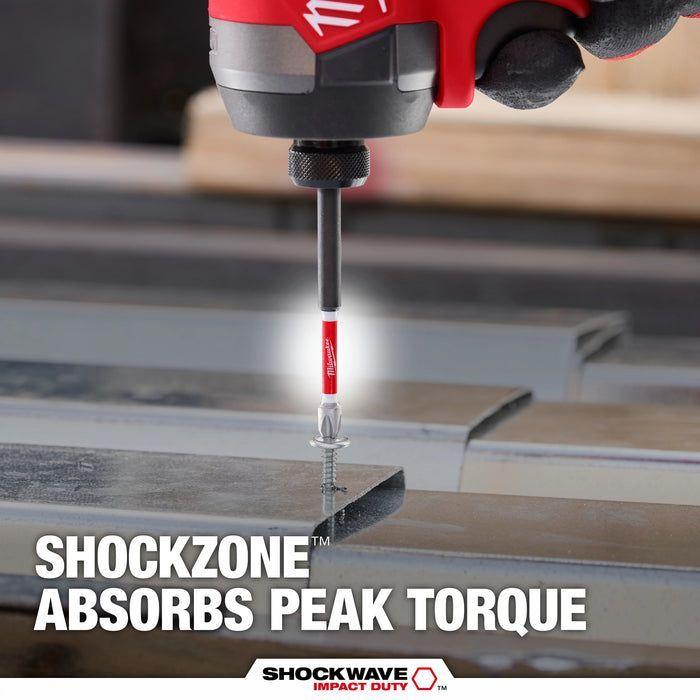 Puntas SHOCKWAVE Milwaukee Pozidriv N°2 1 (2 unidades) 48-32-4432-2