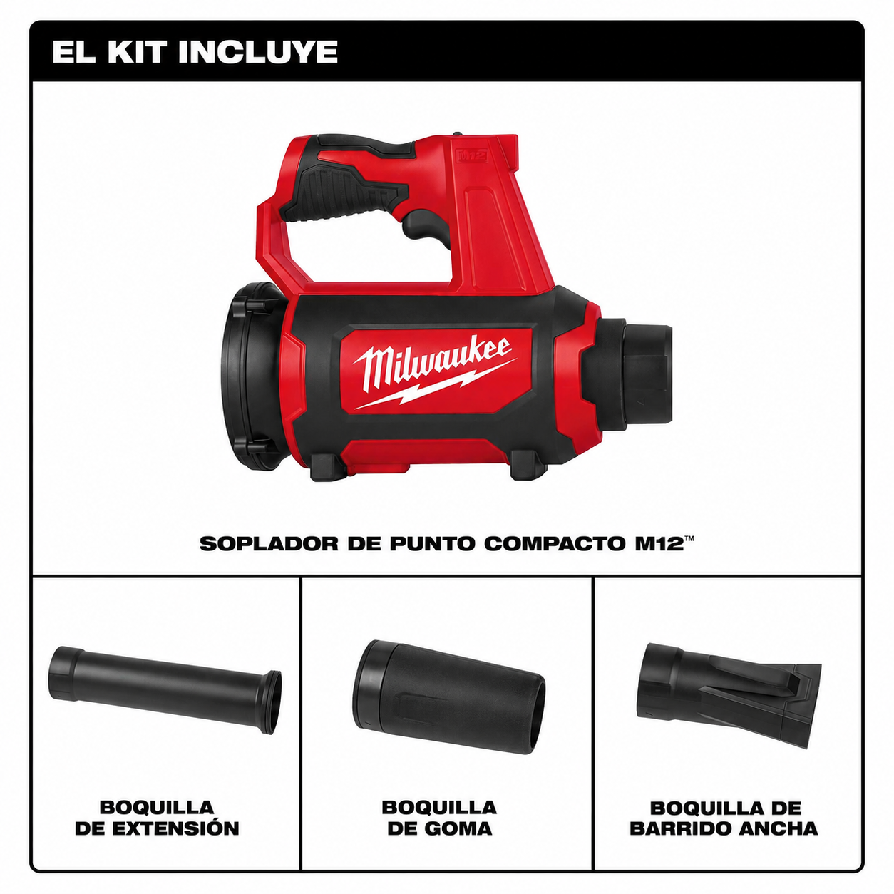 Soplador Compacto Inalambrico Milwaukee M12 0852-20-2