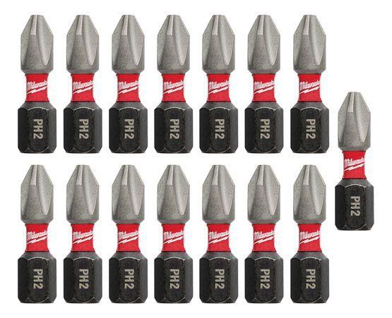Pack 15 Puntas 1 PuLG. Ph2 Shockwave Impact Milwauke-2
