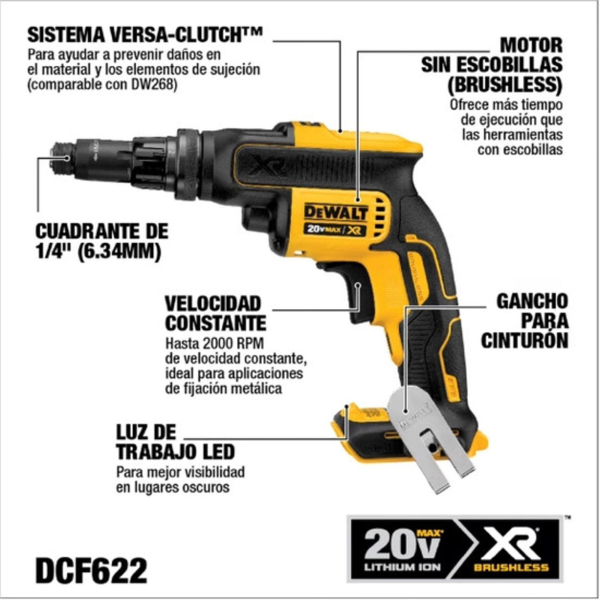 Atornillador tipo pistola 20V Sin Batería DCF622B-3