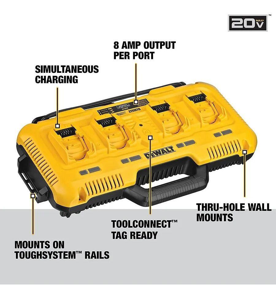 Multicargador con 4 entradas 12V-20V MAX DCB104-B2 DEWALT-2