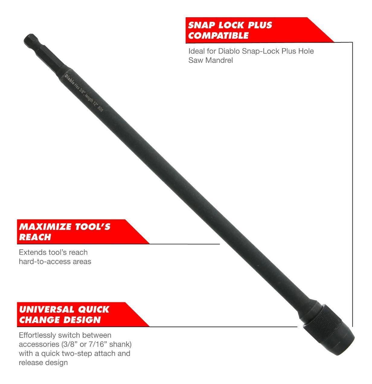 Diablo DXT1020 Extension Para Taladro 1/4 X 30cm-2