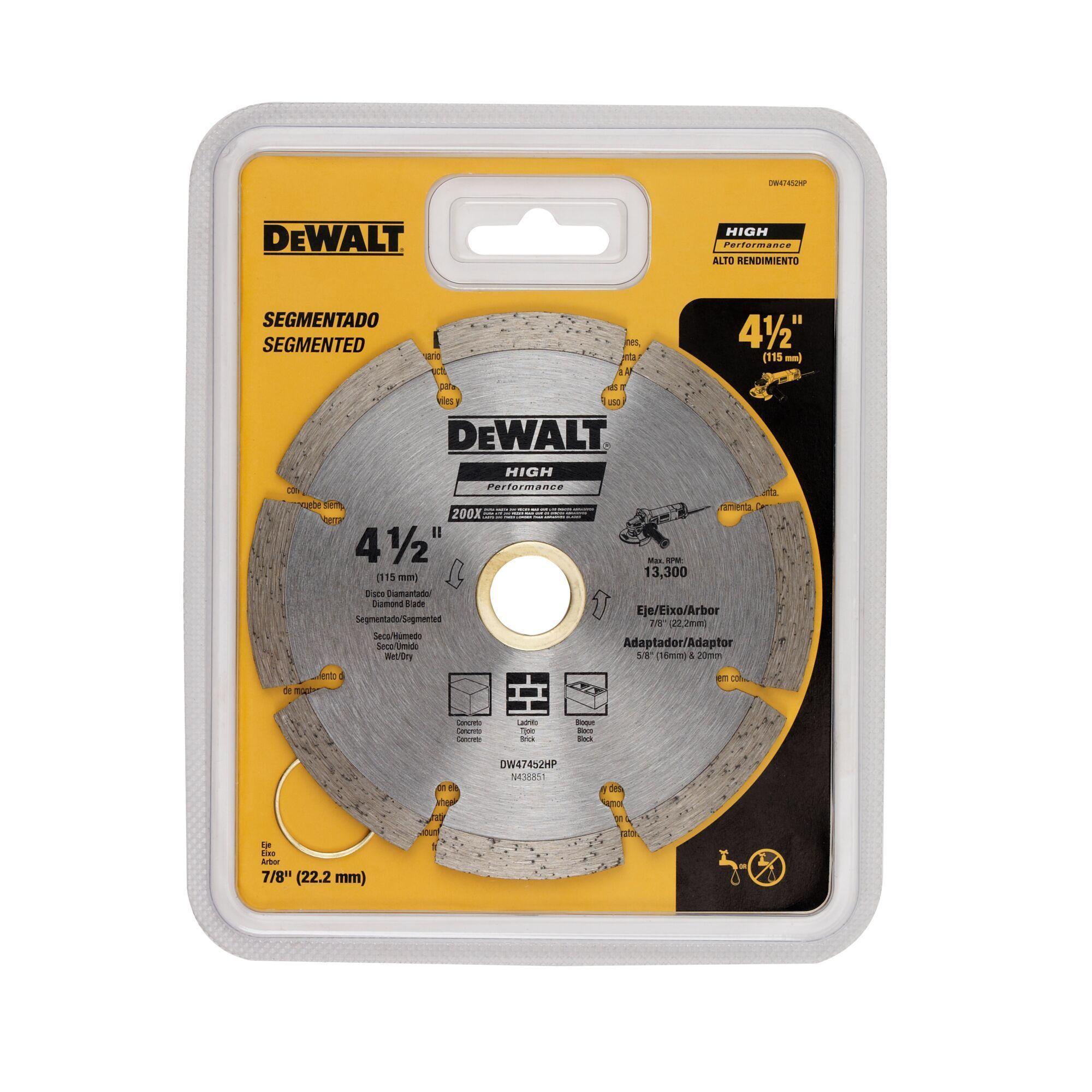 Disco diamantado segmentado 4-1/2 DEWALT DW47452HP-1