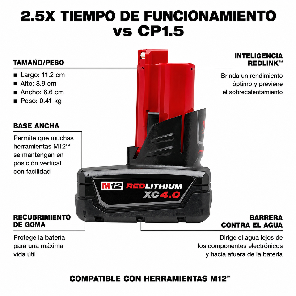 Pack 2 Baterias Milwaukee M12 XC4.0Ah 48-11-2442-1
