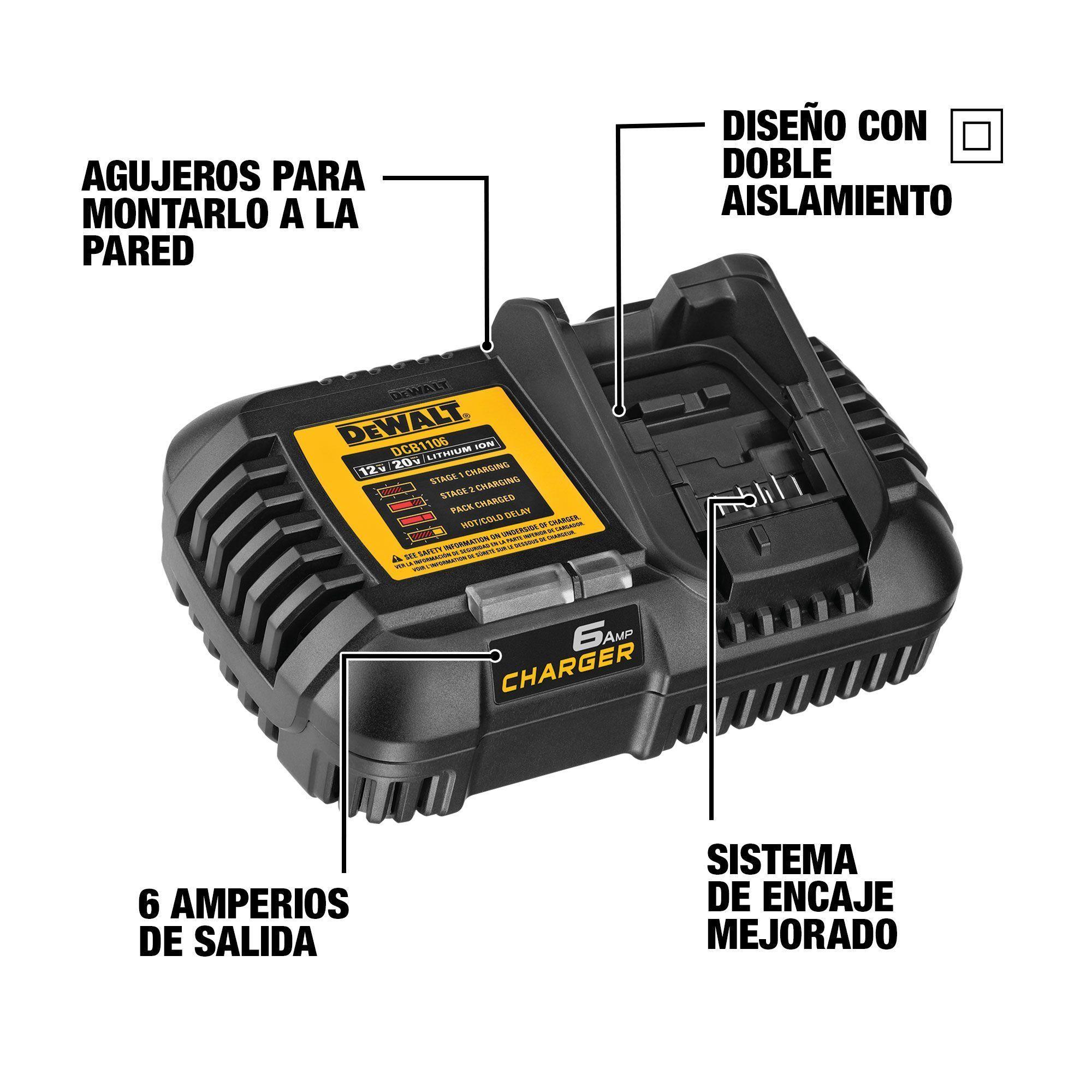 Cargador de 12V/20V Max DCB1106-B2-3