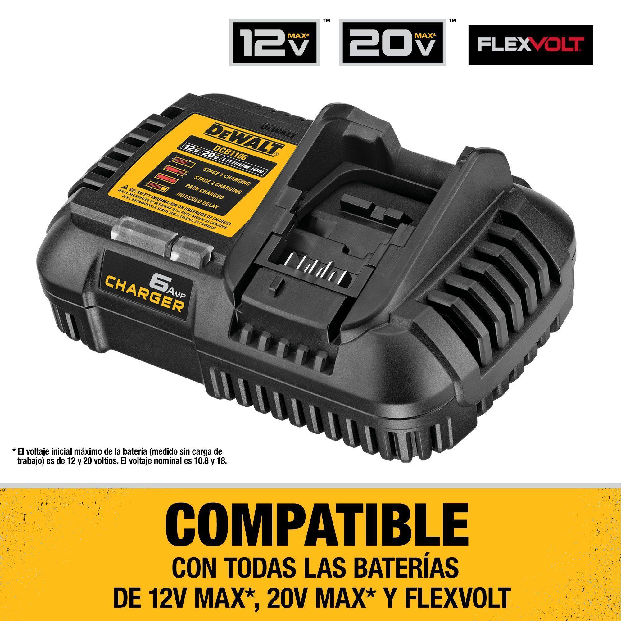 Cargador de 12V/20V Max DCB1106-B2-4
