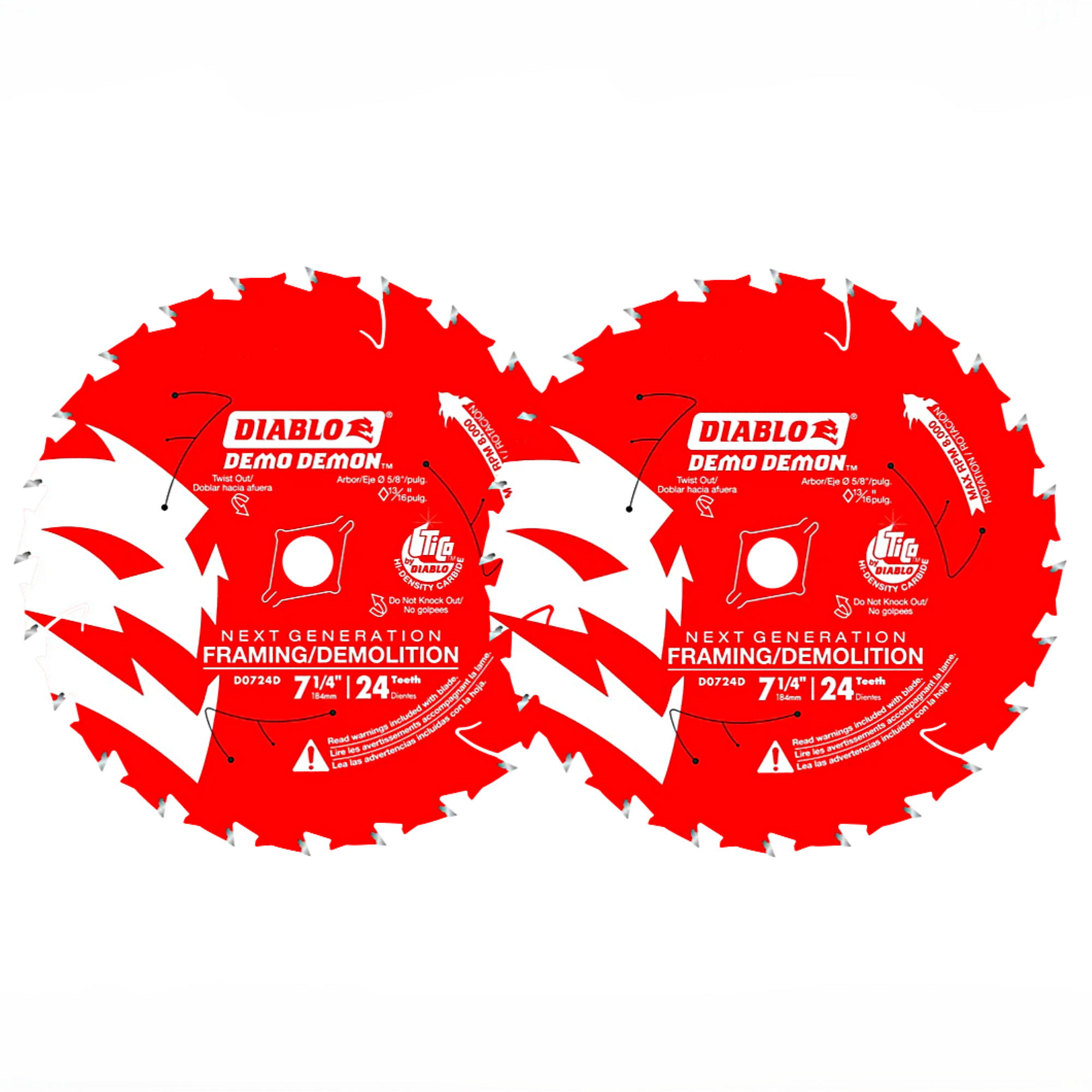 Pack 2 Discos 7 ¼ 24 Dientes Madera y Clavos Diablo-0