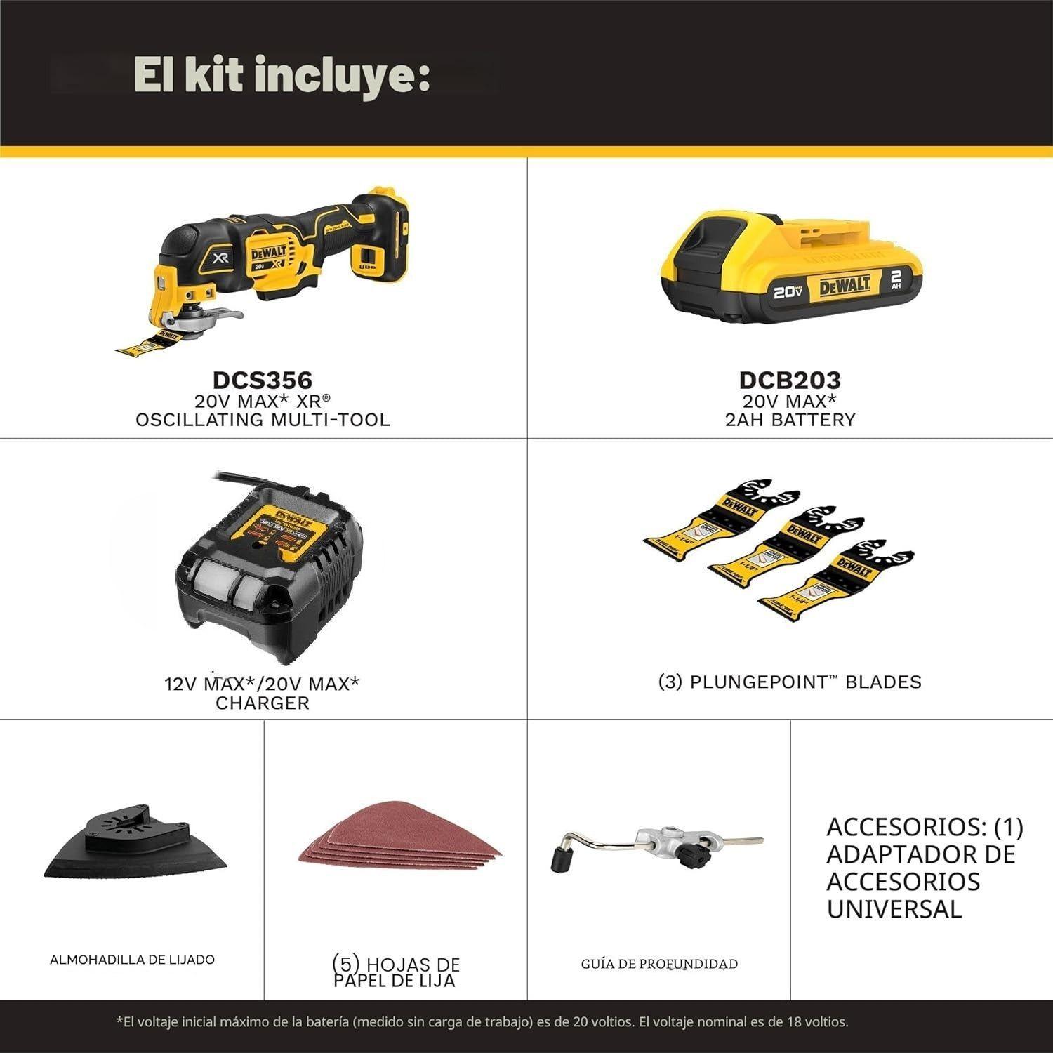 Multiherramienta Oscilante Inalambrica DeWalt XR 20V DCS356D1-1