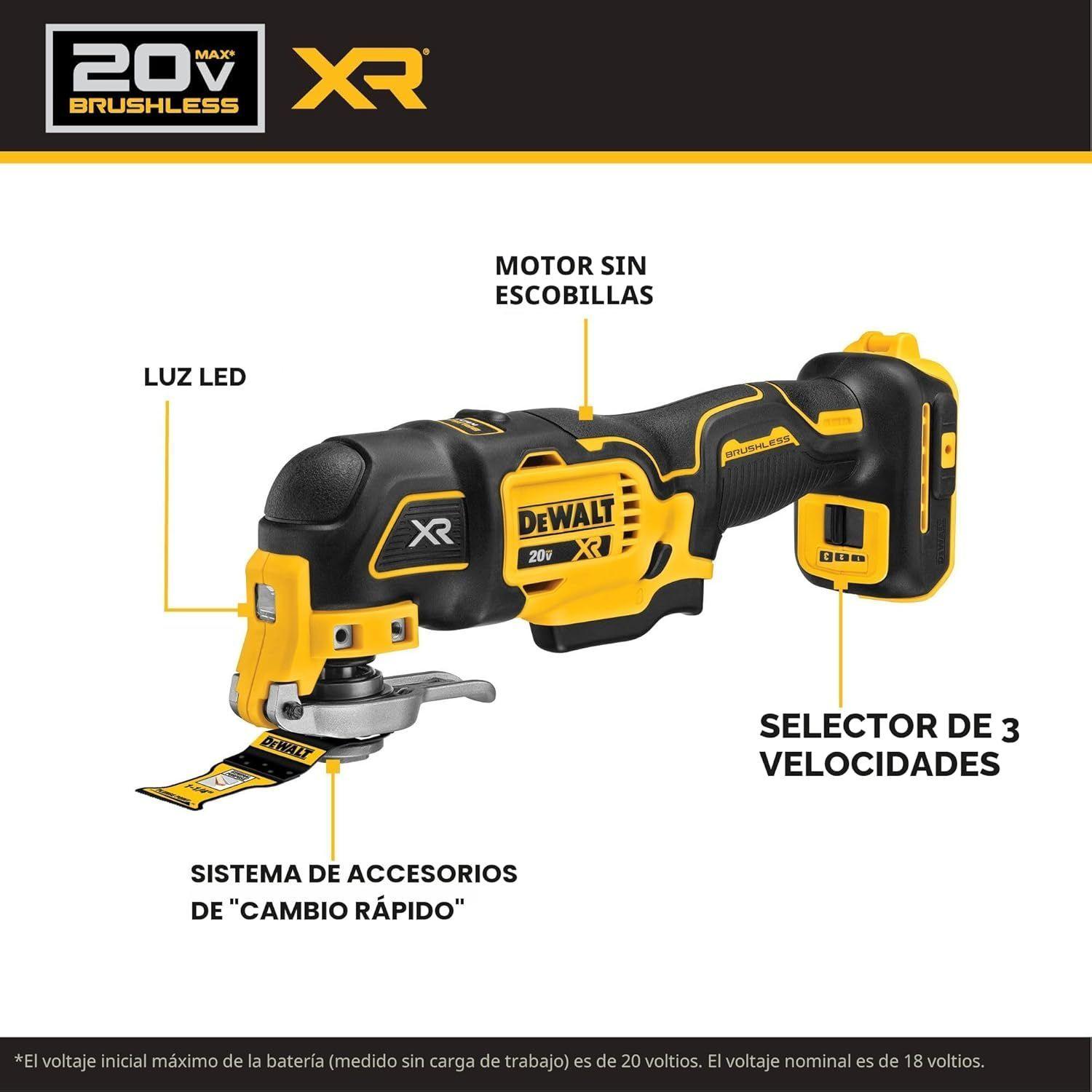 Multiherramienta Oscilante Inalambrica DeWalt XR 20V DCS356D1-2