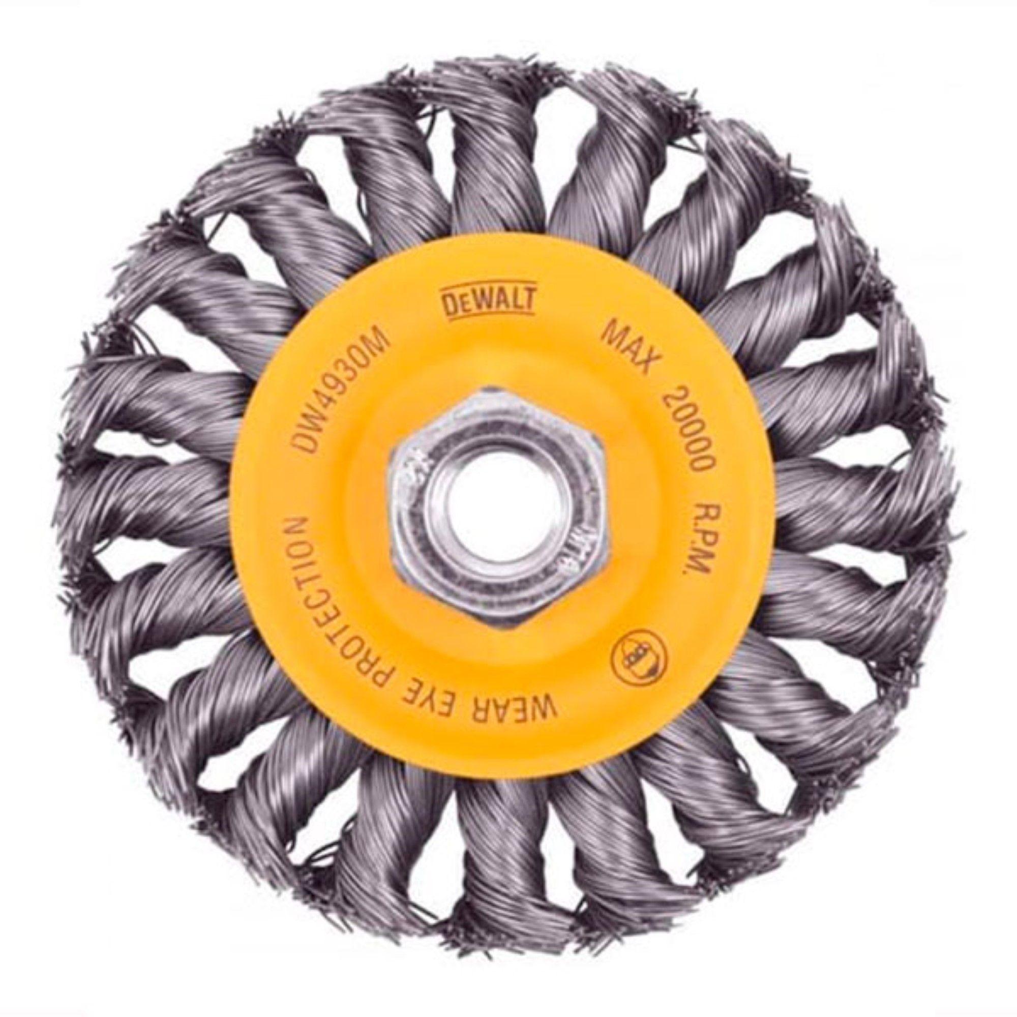 Grata Rueda Trenzada 4” Eje M14 Dewalt DW4930M-1