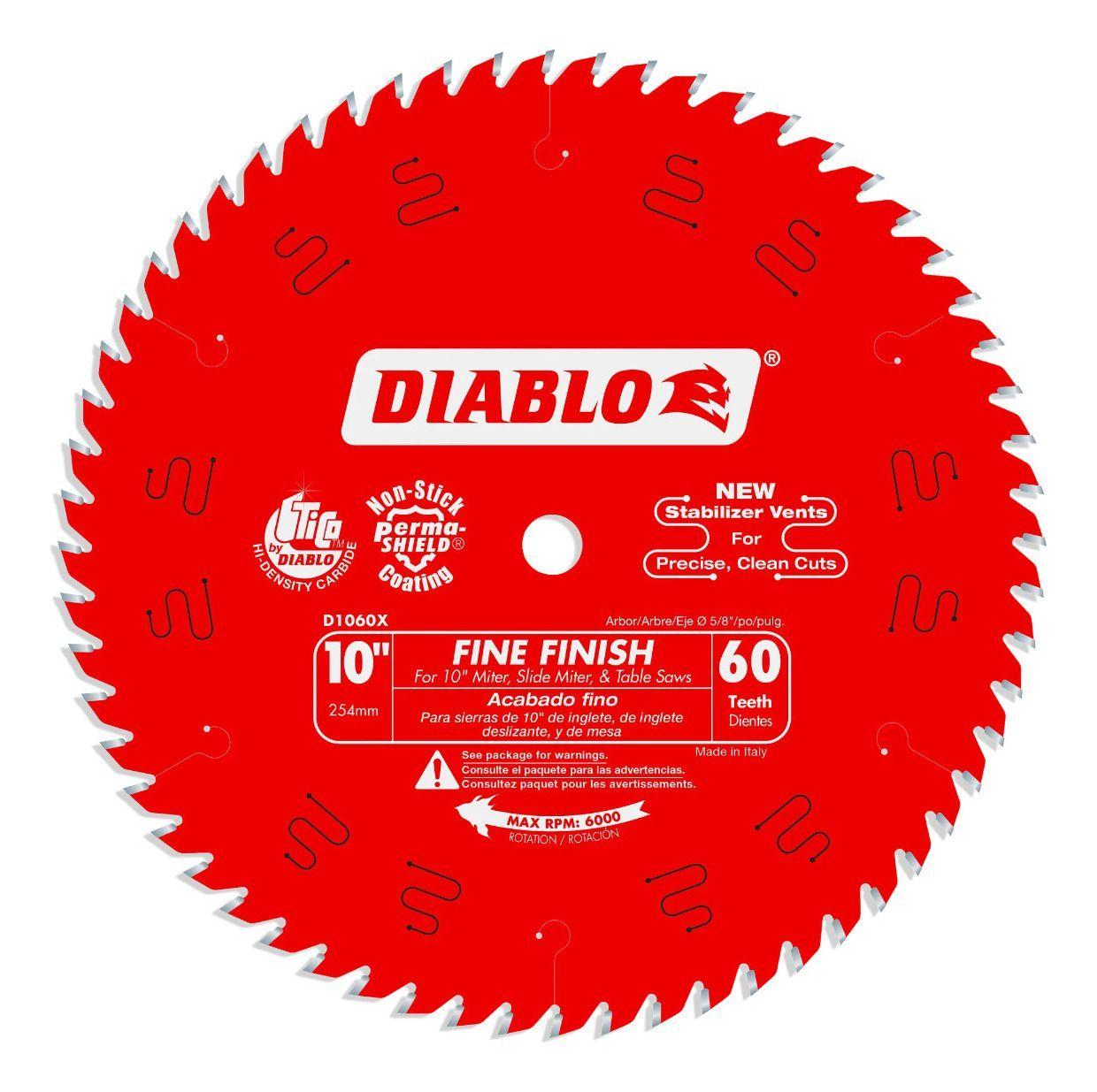 Disco Sierra Diablo 10'' 60 Dientes Corte Fino-0