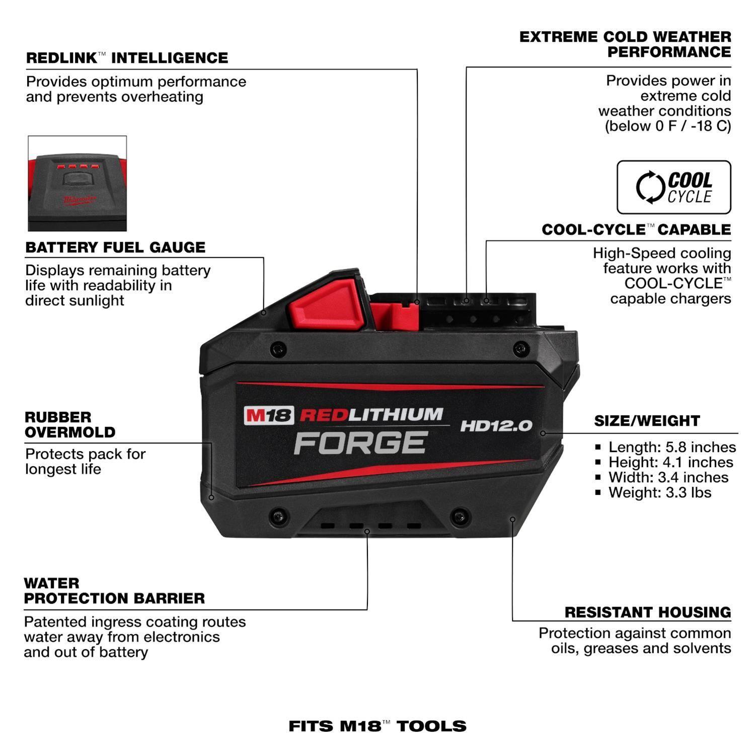 Bateria Milwaukee M18 Redlithium Forge HD12.0 48-11-1813-1