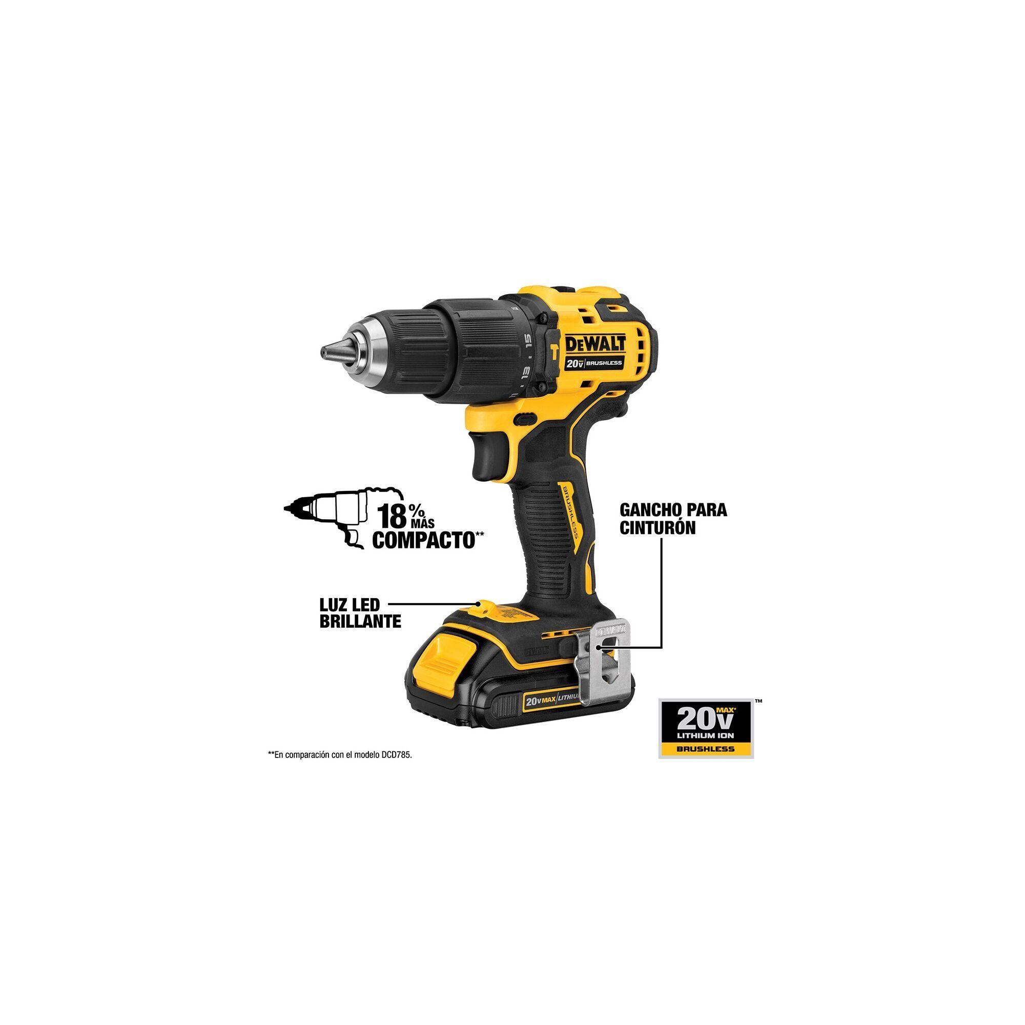 Taladro Percutor Atomic 1/2' 20V + 2 Bat DEWALT DCD709D2-B2-2