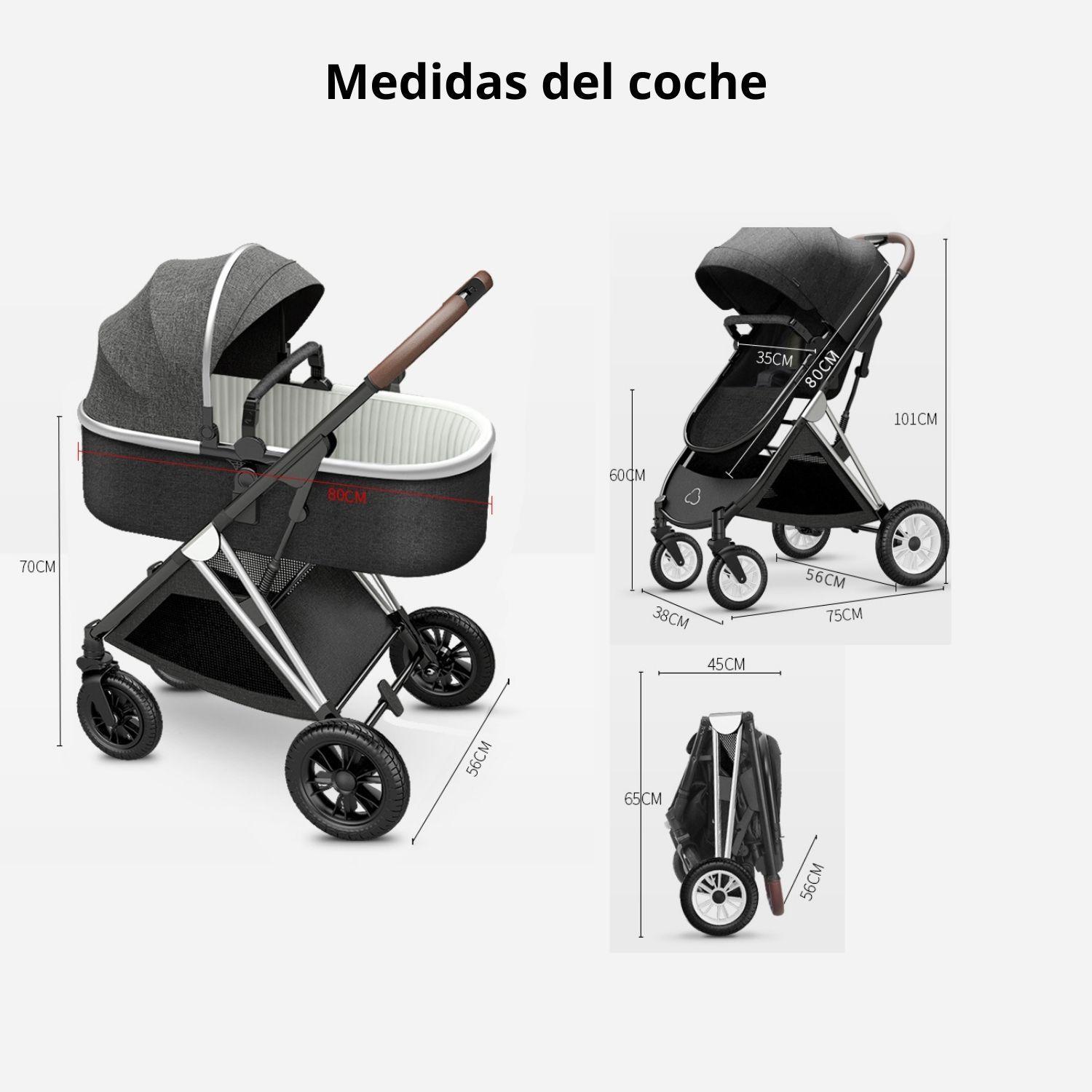 Coche cuna con silla nido Hathi - Negro-7