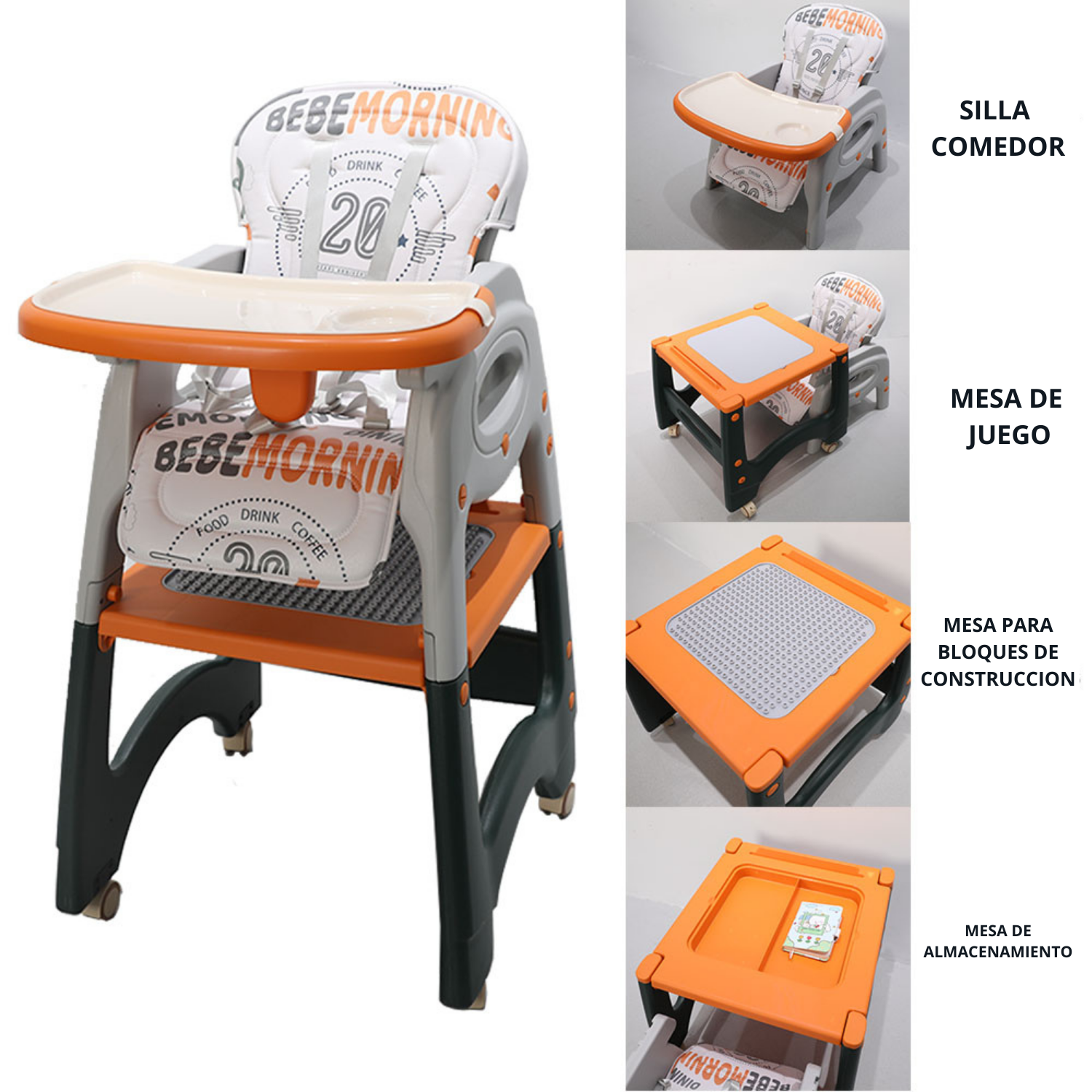 Silla de comer 3 en 1 multifunciones Baby elephant-2