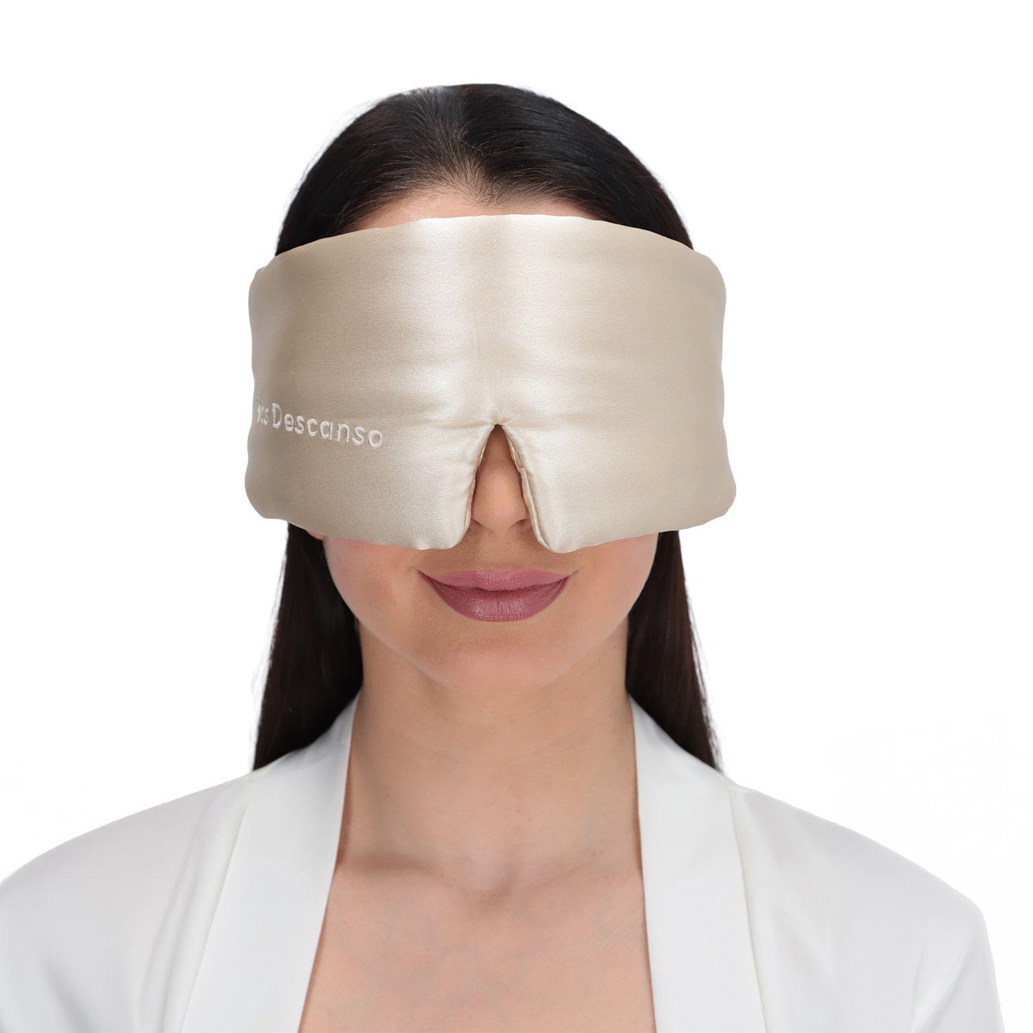 Antifaz 3D de Seda Memory King Dorado Bloqueo de Luz-4