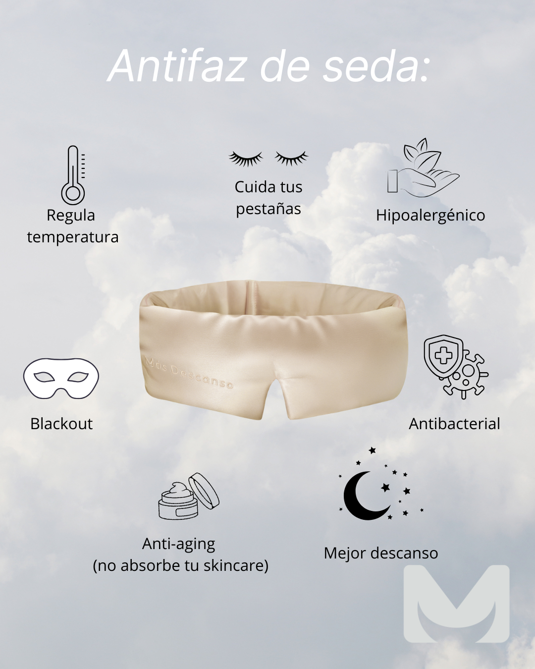 Antifaz 3D de Seda Memory King Rosado - Bloqueo de Luz-8