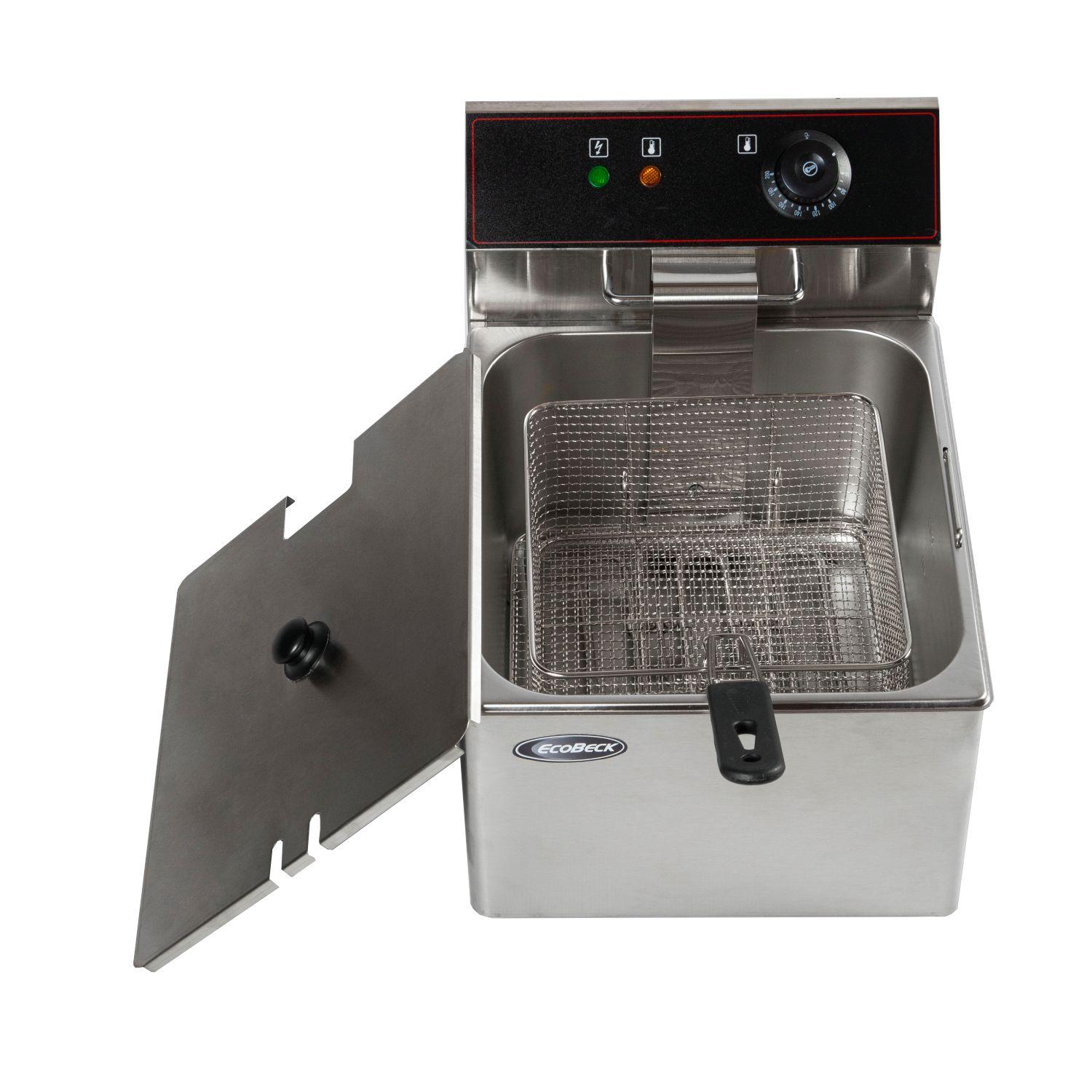 FREIDORA ELECTRICA SOBREMES 1 TACHO MODELO HEF-81 LINEA ECONOMICA | Plata-0