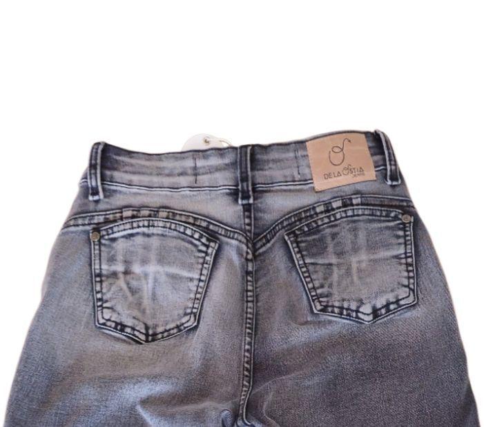 JEANS FLARE MUJER GRIS DE LA OSTIA-2