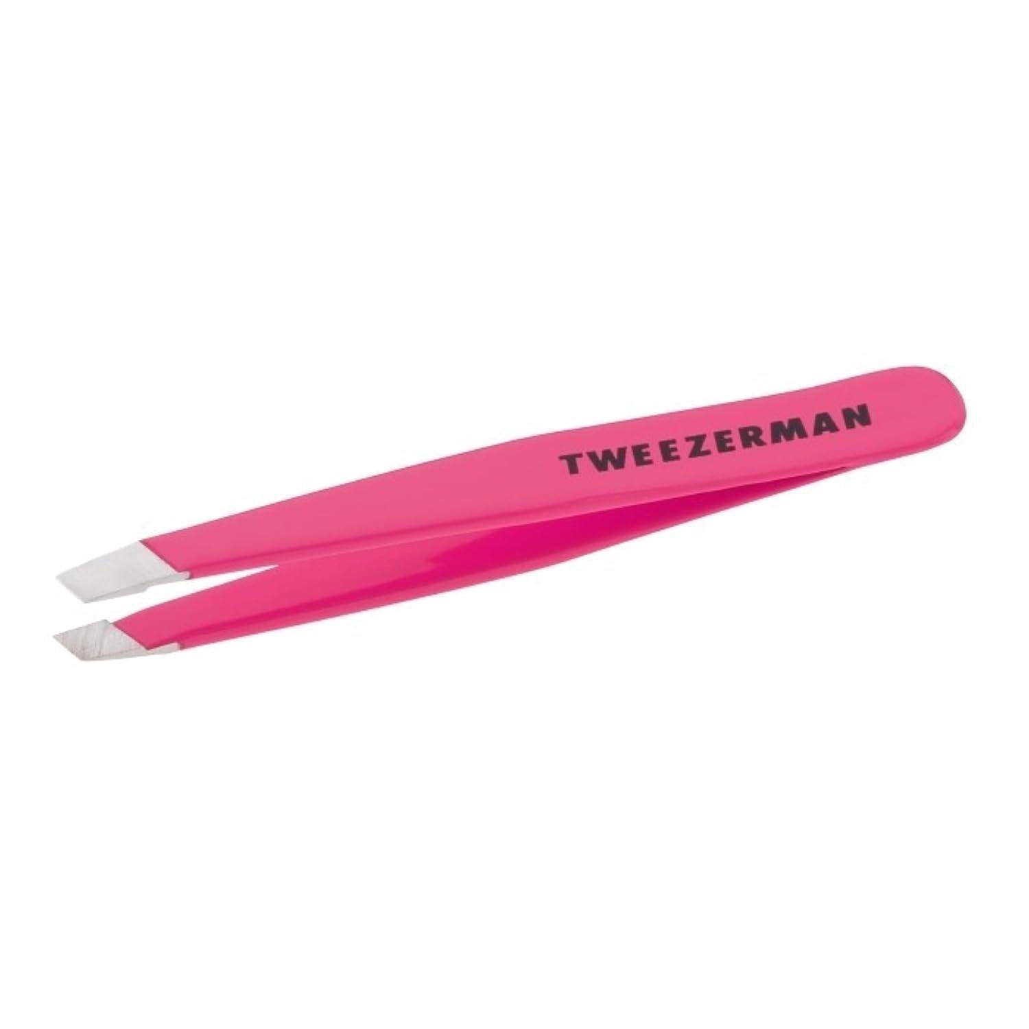  Mini pinzas Tweezerman  inclinadas (rosa neón)-0