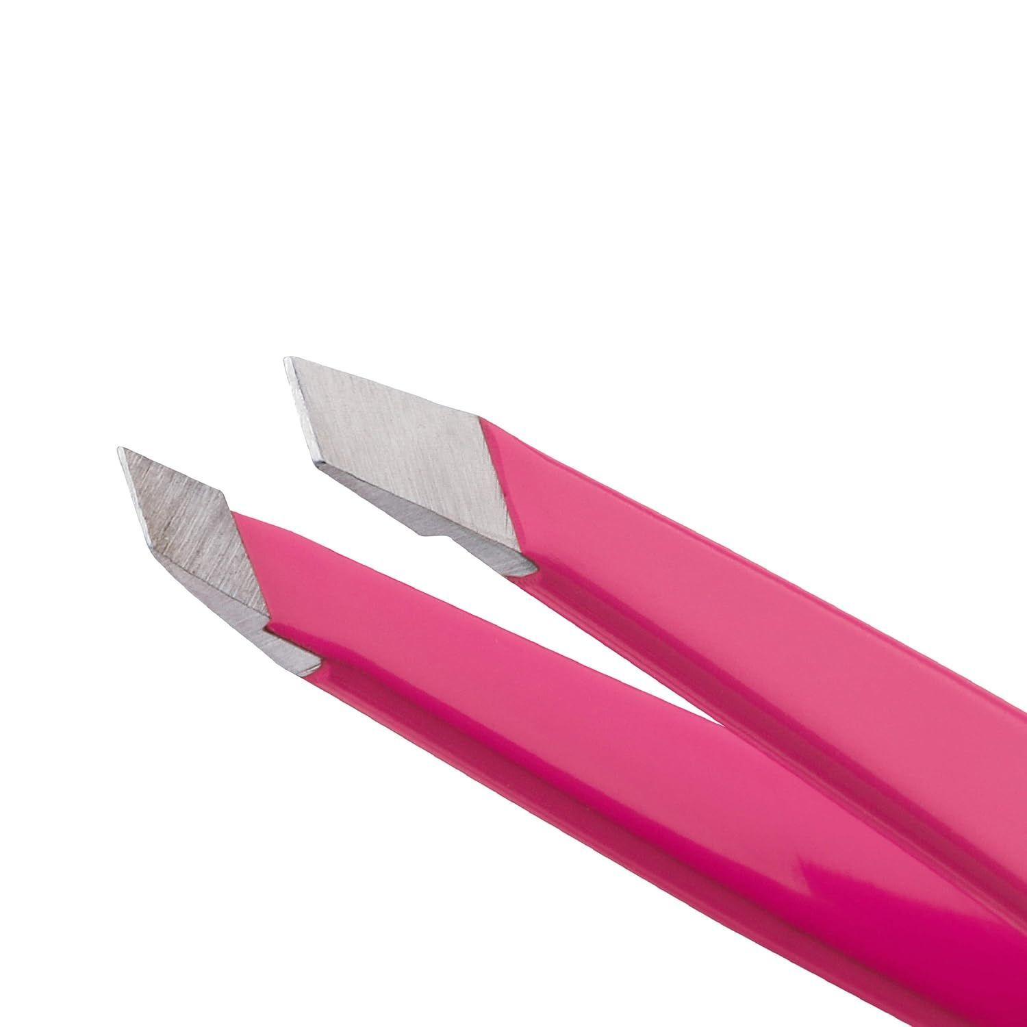  Mini pinzas Tweezerman  inclinadas (rosa neón)-1