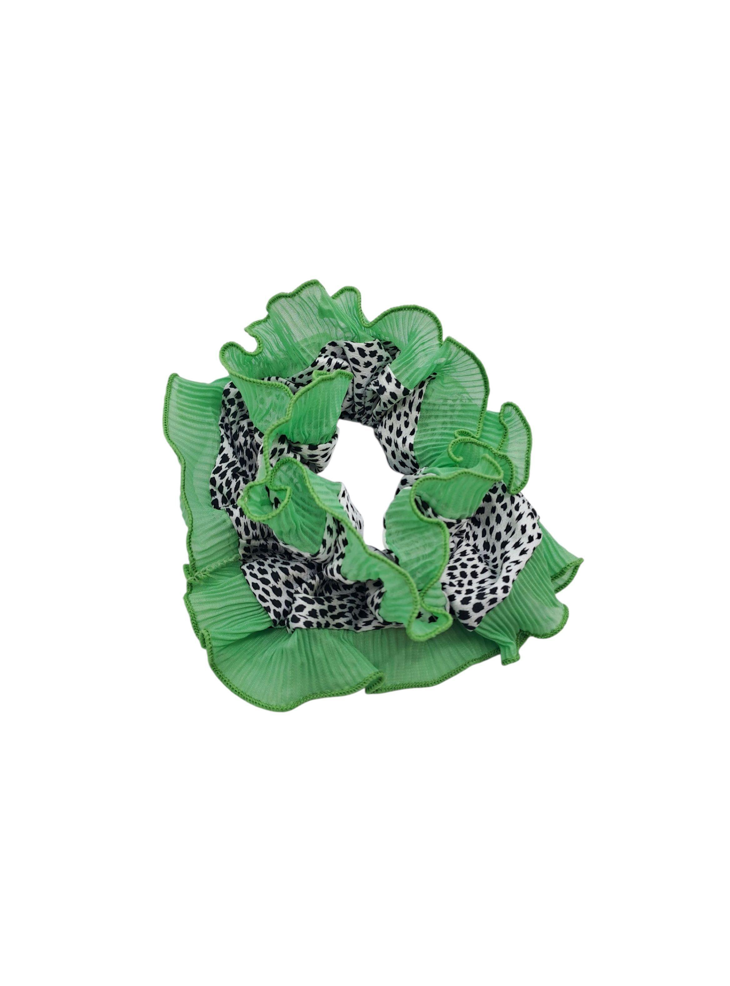 SCRUNCHIE XL RUMBA DOBLE COLET COLOR VERDE TENDENCIA-1