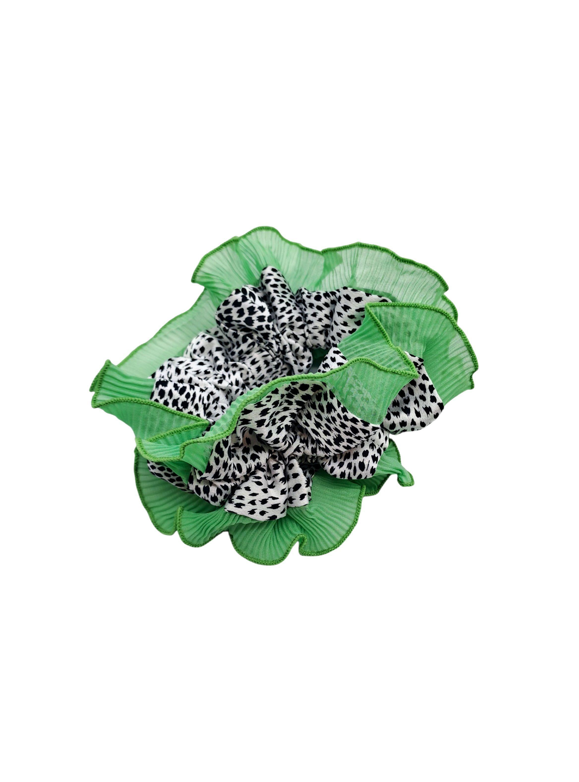 SCRUNCHIE XL RUMBA DOBLE COLET COLOR VERDE TENDENCIA-2