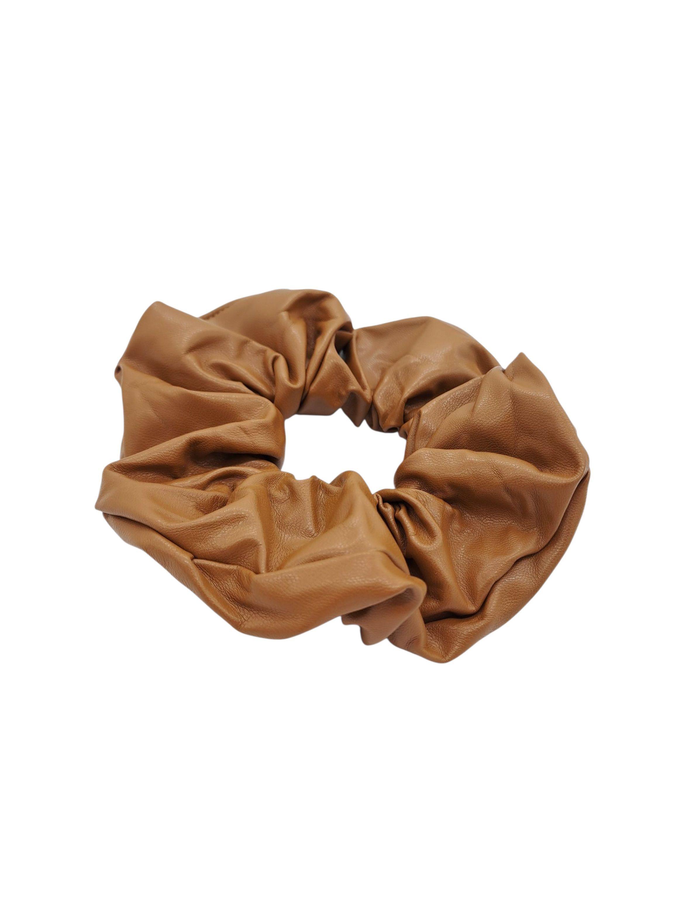 SCRUNCHIE XL COLET ECOCUERO COLOR CAFÉ-2