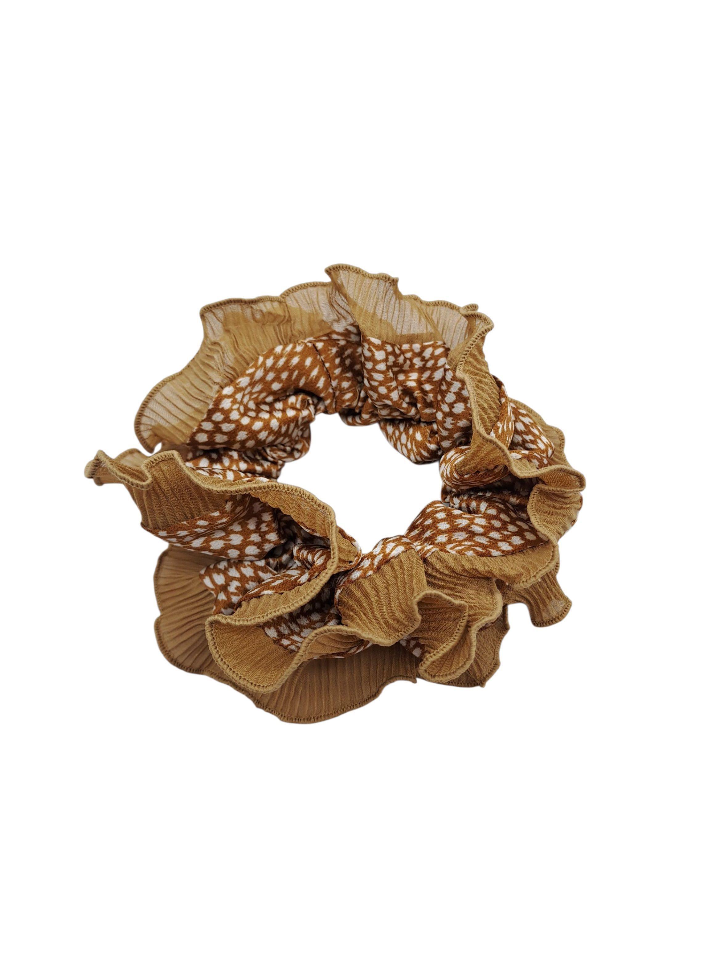 SCRUNCHIE XL RUMBA DOBLE COLET COLOR CAFE TENDENCIA-2