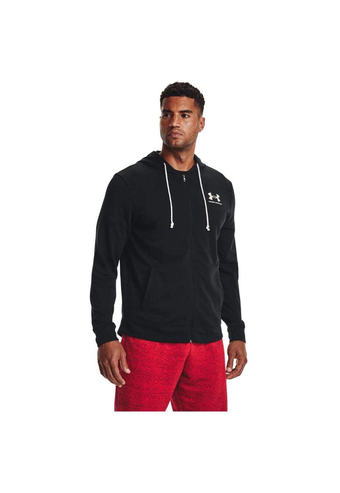 Polerón Hombre Rival Terry Full-Zip Negro Under Armour-2