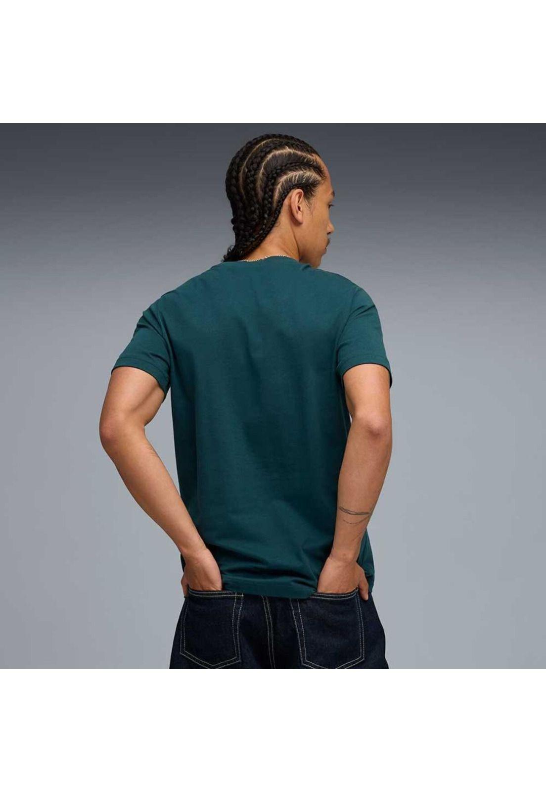 Polera Hombre Graphic Verde Puma-3