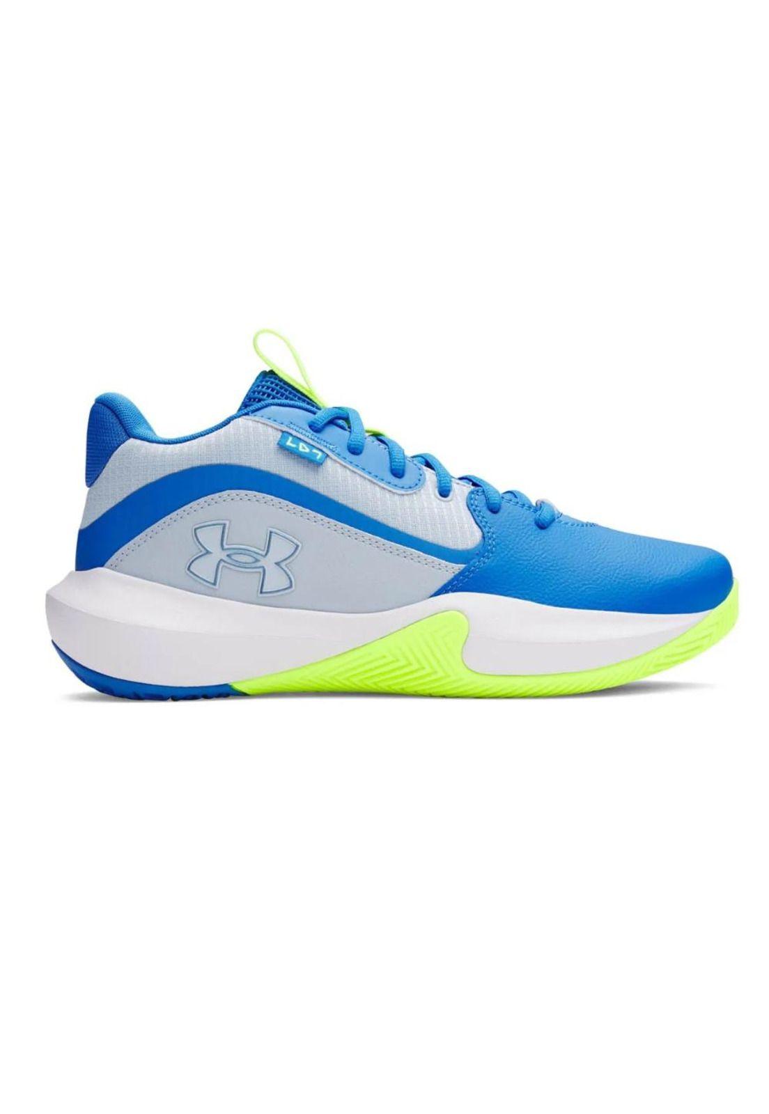 Zapatilla Basketball Kids Lockdown 7 Celeste Under Armour-0