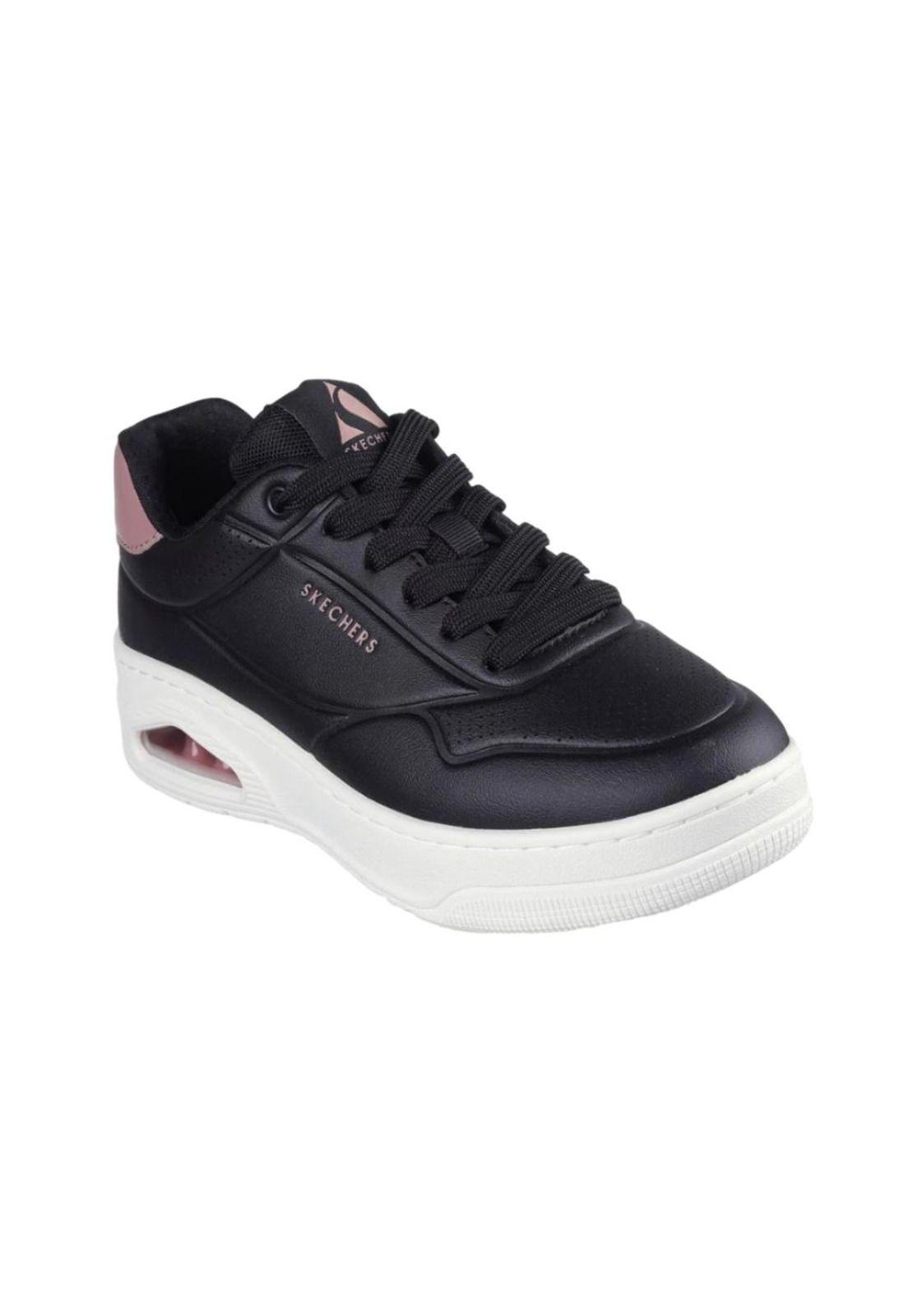 Zapatilla Mujer Uno Court Negro Skechers-1