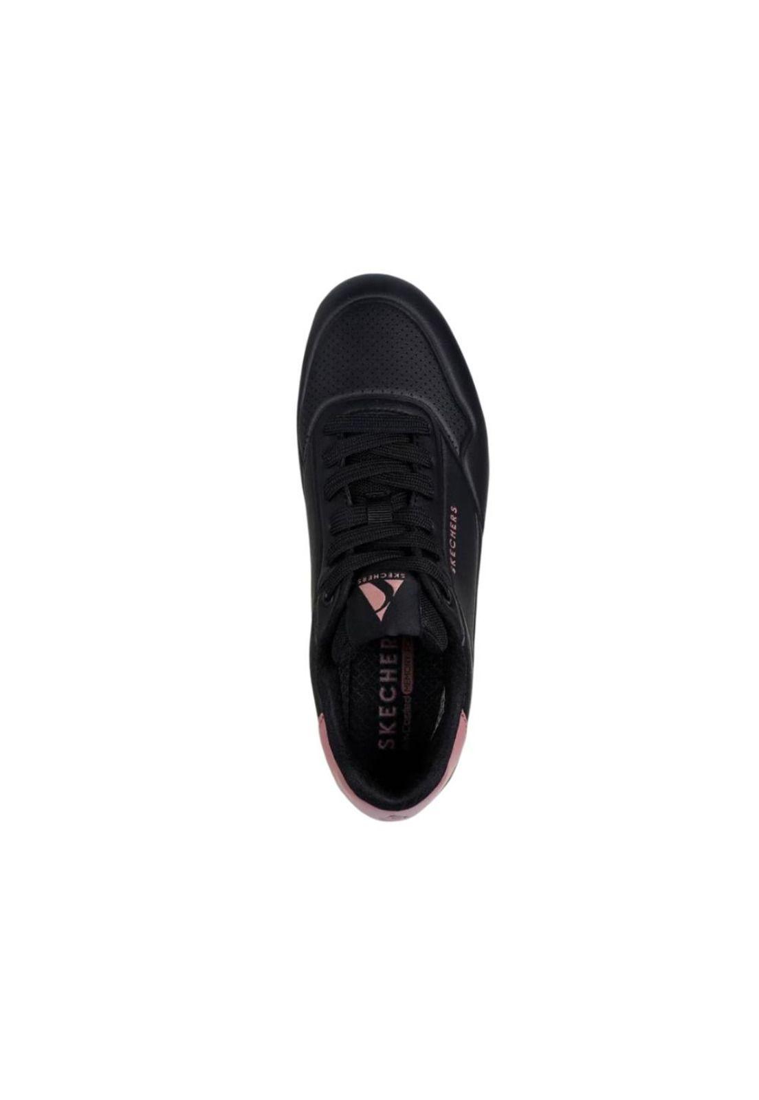 Zapatilla Mujer Uno Court Negro Skechers-2