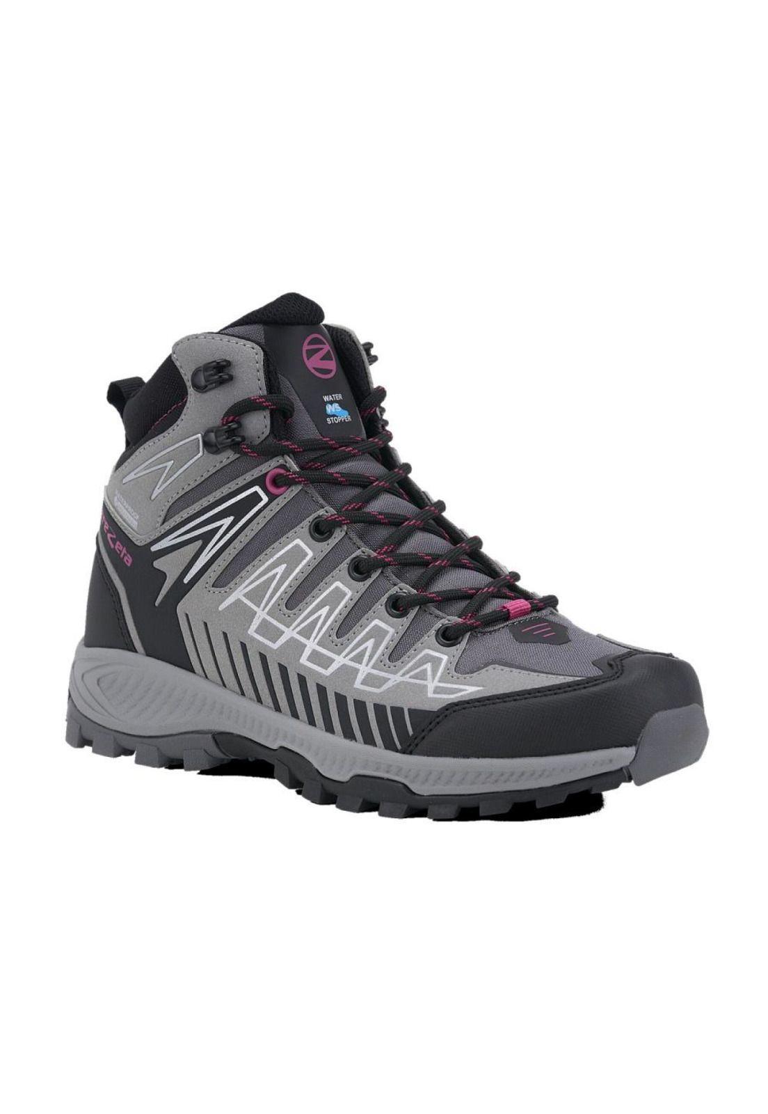 Botín Outdoor Mujer Thunder Mid Gris Fucsia Trezeta-0
