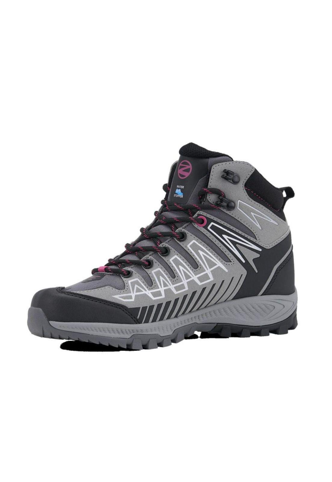 Botín Outdoor Mujer Thunder Mid Gris Fucsia Trezeta-2