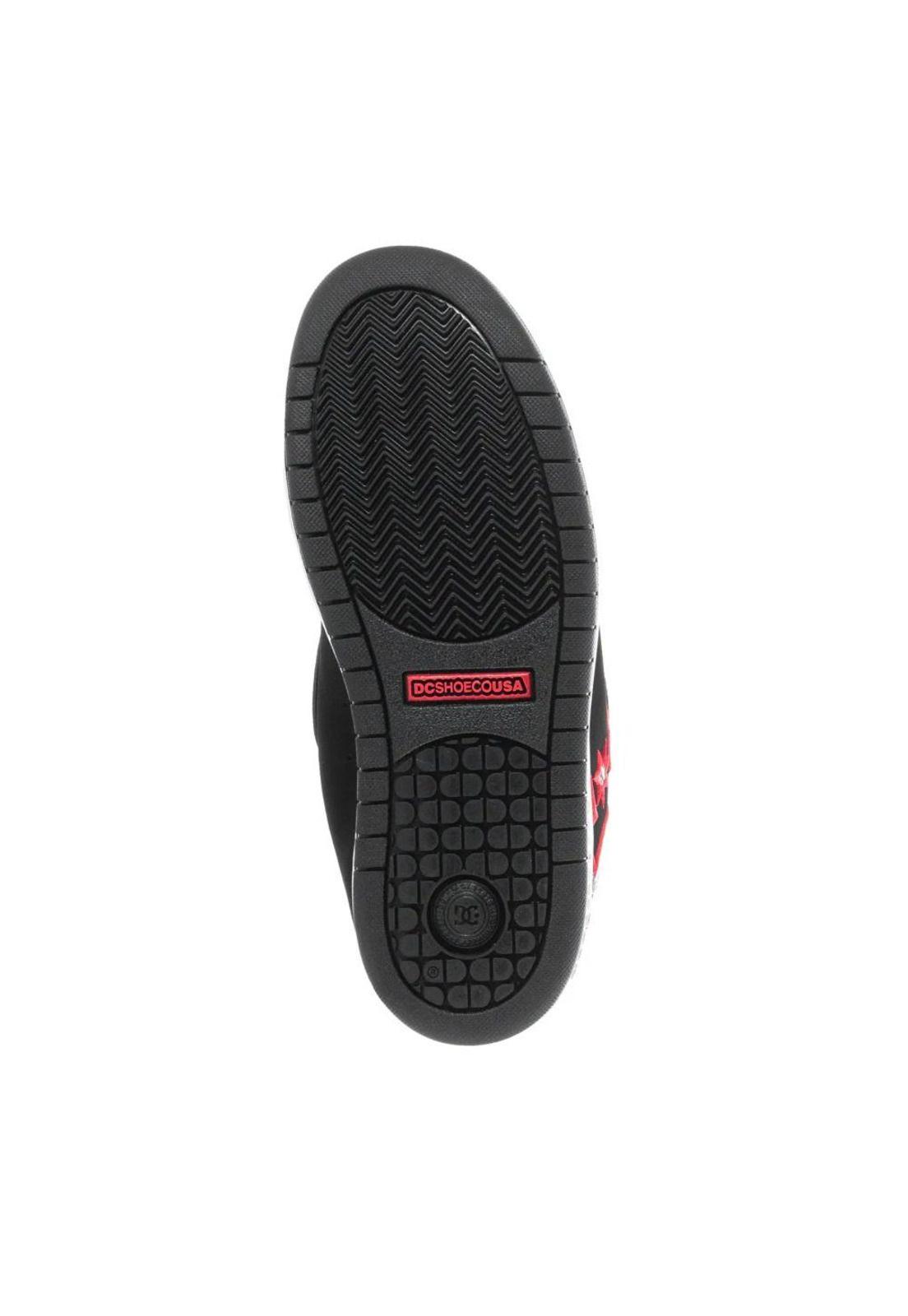 Zapatilla Kids Court Graffik Negro Rojo DC-3