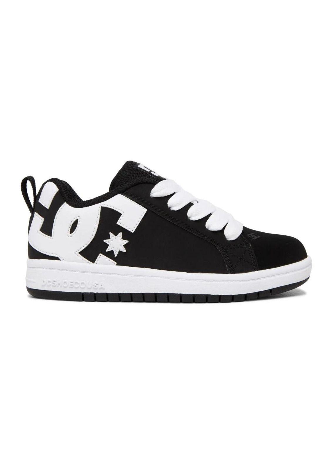 Zapatilla Kids Court Graffik Negro Blanco DC-0
