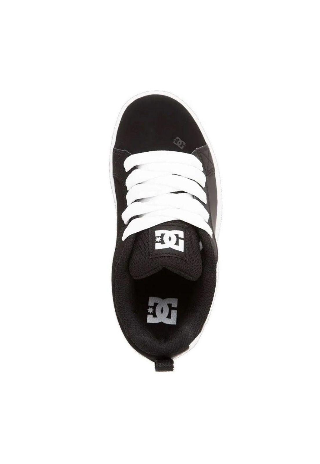 Zapatilla Kids Court Graffik Negro Blanco DC-2