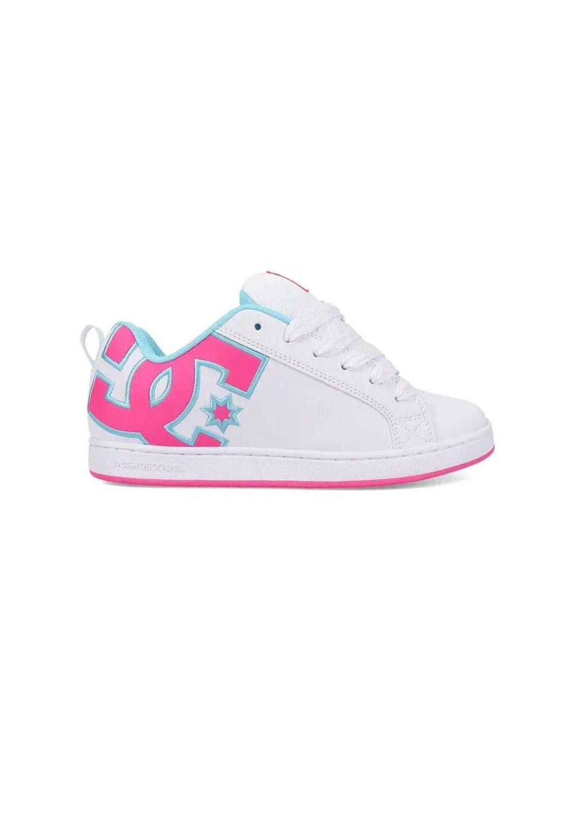 Zapatilla Mujer Court Graffik Blanco Rosa DC-0