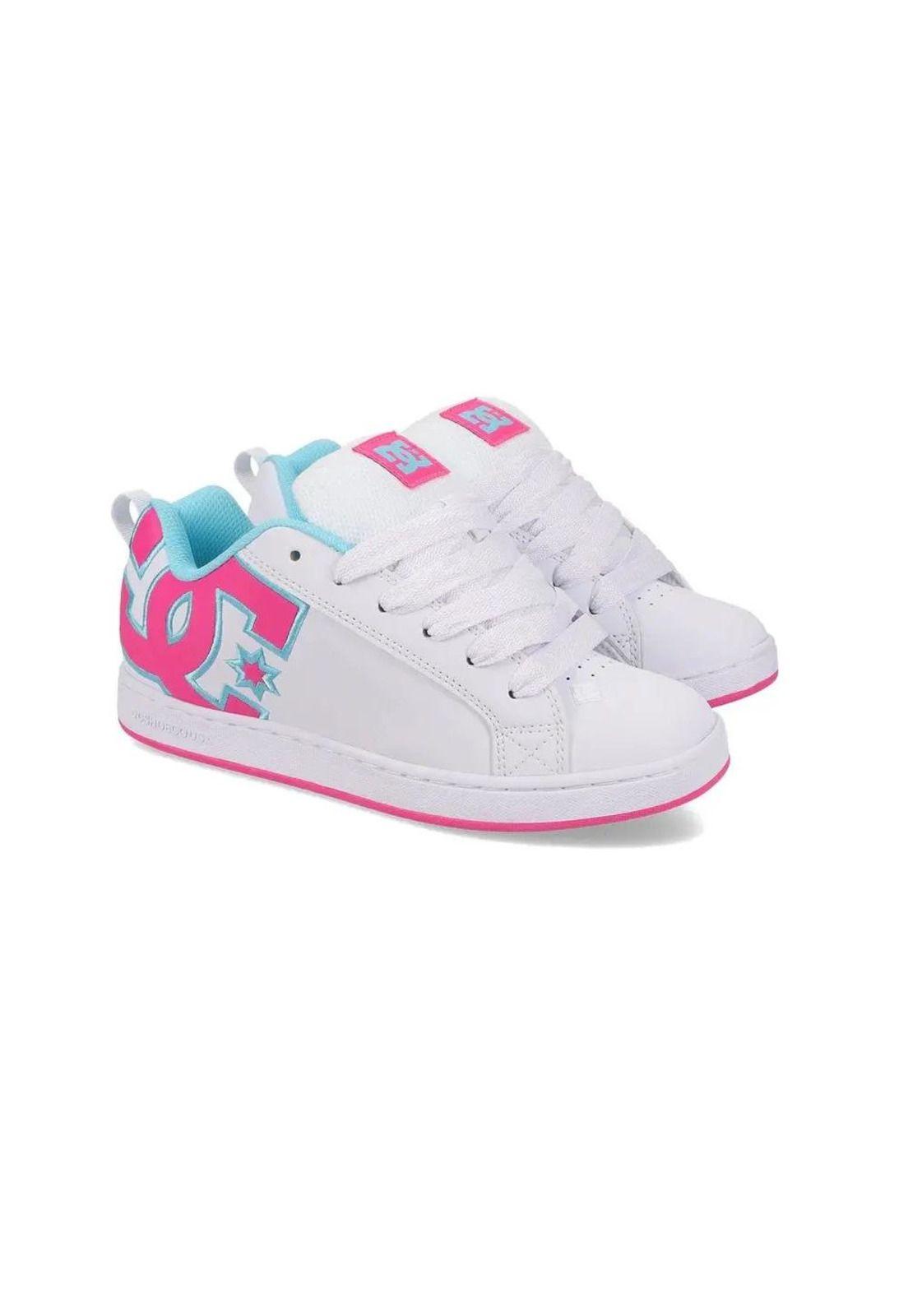 Zapatilla Mujer Court Graffik Blanco Rosa DC-1