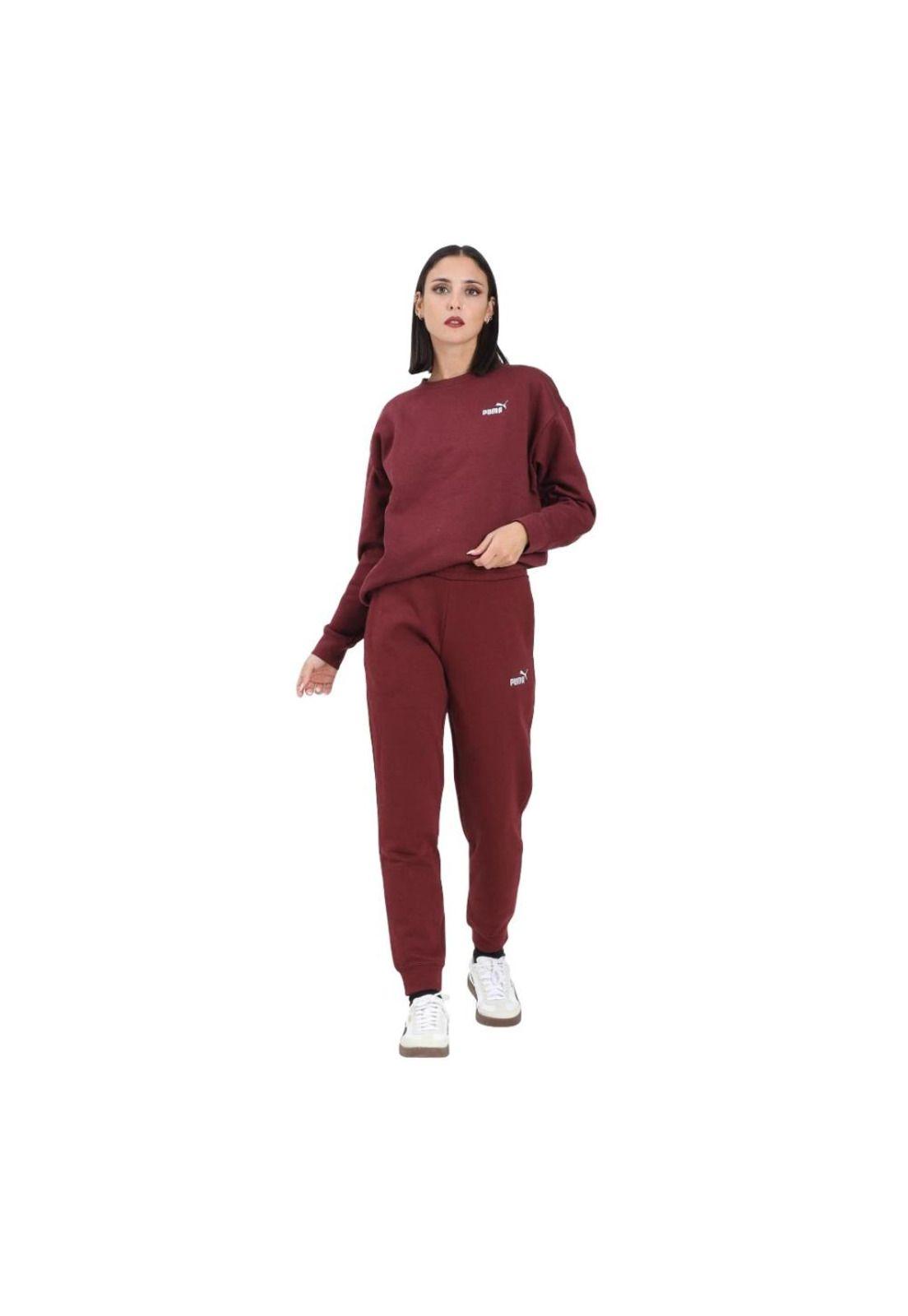 Pantalón Deportivo Mujer ESS No. 1 Logo Burdeo Puma-2