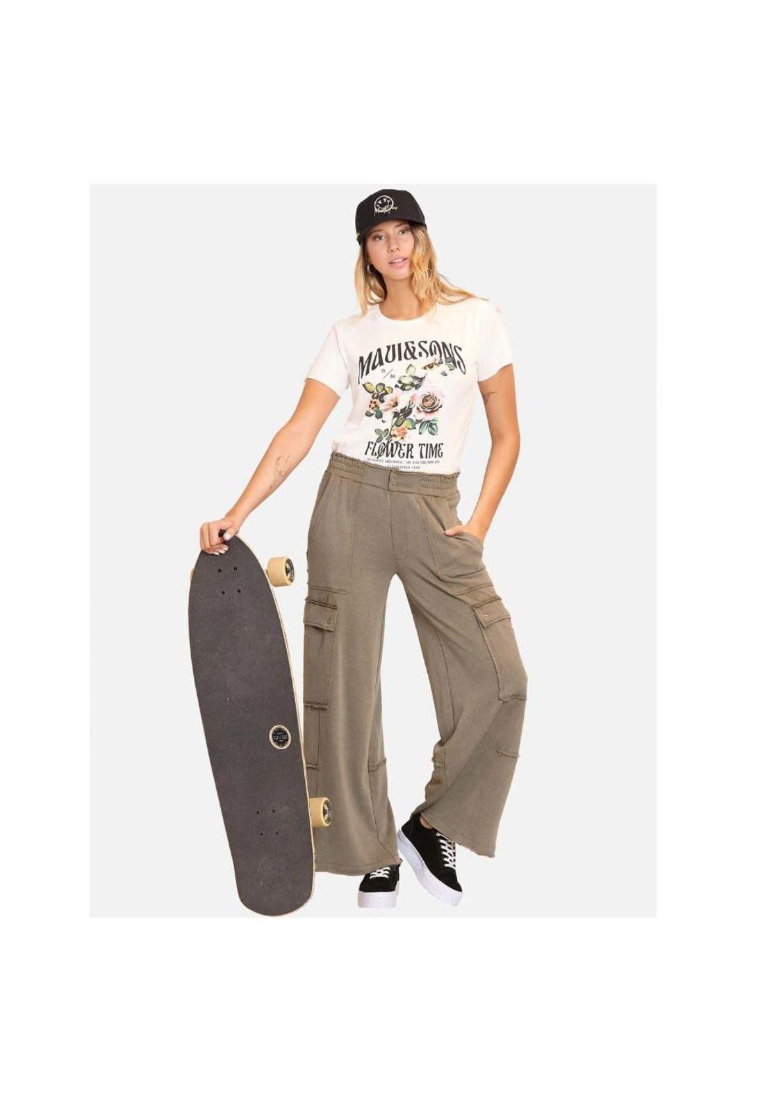 Pantalón Mujer Palazzo Verde Maui and Sons-3