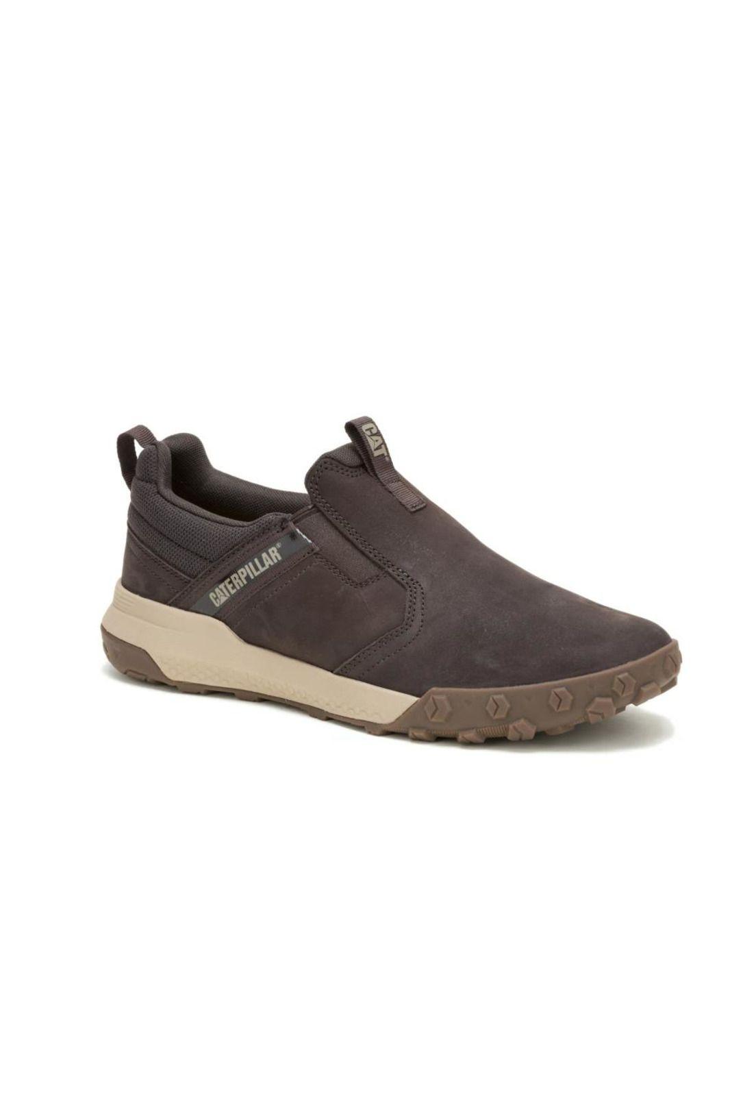 Zapatilla Hombre Hex Ready Slip On Café Cat-1