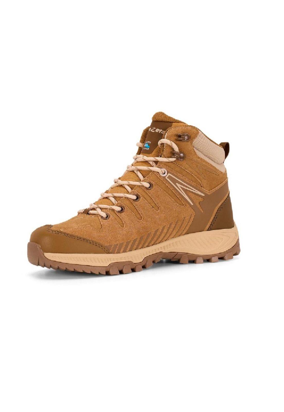 Botín Outdoor Mujer Thunder Cuero Mid Café Trezeta-4