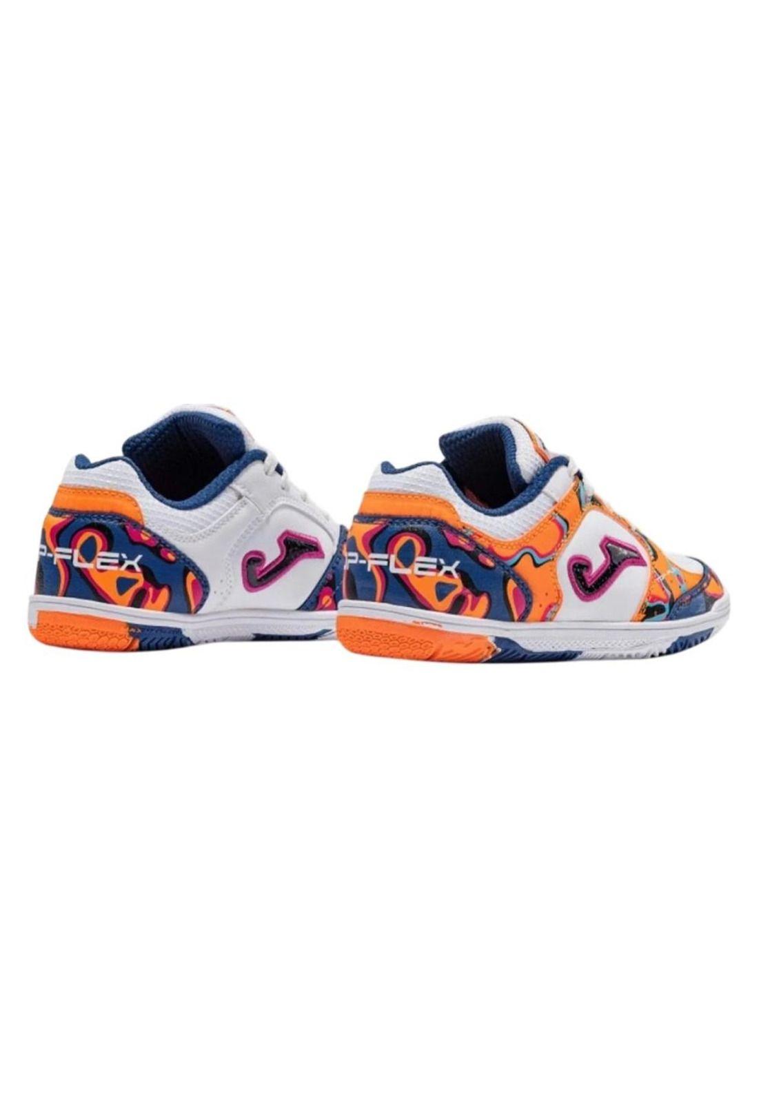 Zapatilla Fútbol Sala Kids Top Flex Blanco Naranjo Joma-3