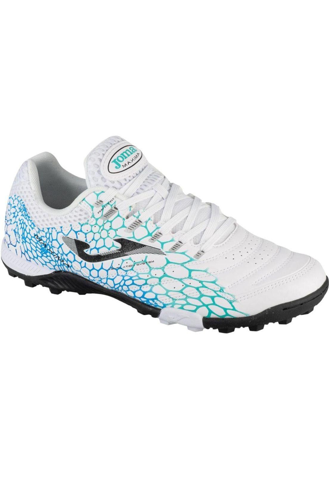 Zapatilla Fútbol Turf Hombre Máxima Blanco Turquesa Joma-0