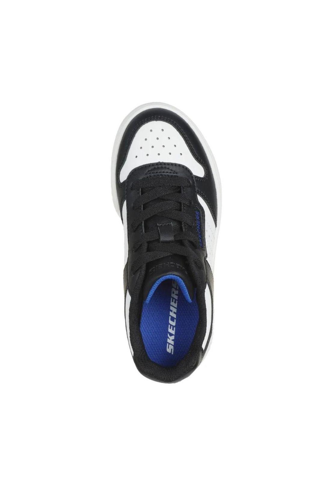 Zapatilla Niño Quick Street Blanco y Negro Skechers-2